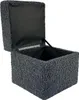 Bouclé-Hocker ROLF 40x40 cm mit Stauraum – aufklappbarer Produktbild-Vorschau 2