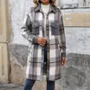 Damen Casual Revers Button Down Lange Karierte Hemdjacke Produktbild-Vorschau 4