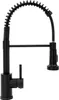 A black kitchen faucet with a pull-down sprayer is shown against a white background. Náhľad obrázku produktu