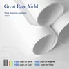 Rolled up paper or fabric rolls with text overlay about page yield. Produktbild-Vorschau