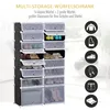 HOMCOM Schuhschrank DIY Regalsystem Steckregal mit Türen Produktbild-Vorschau 8