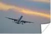 MuchoWow® Poster Flugzeug fliegt dem Sonnenuntergang Produktbild-Vorschau 1