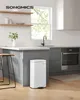 A modern kitchen setting with a white pedal trash can as the main focus. Produktbild-Vorschau
