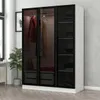 Skye Decor, Kale White Black - 2273, Kleiderschrank, Weiß, Produktbild-Vorschau 1