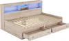 Merax Lit de jour Daybett 90x200 cm, avec 2 tiroirs, 2 USB Voir les images du produit 10