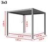 PRIMEYARD Pergola 3x3 m Aluminium-Pfosten mit Lamellendach Produktbild-Vorschau 2