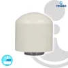 A white plumbing component with a threaded base, presented on a white and light gray background with brand logos. Produktbild-Vorschau