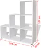 vidaXL Schodisková knižnica 107 cm biela Náhľad obrázku produktu 7