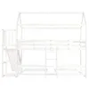 A white bunk bed with a slide and ladder against a white background. Produktbild-Vorschau
