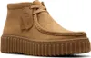 A single brown Clarks clog boot with a thick sole is shown against a white background. Voir les images du produit