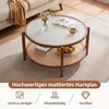COSTWAY Couchtisch Rund 2-Ebenen, Wohnzimmertisch Holz Produktbild-Vorschau 6