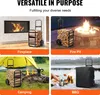 Collage showing a firewood cart used for different purposes: fireplace, fire pit, camping, and BBQ. Náhled obrázku produktu