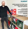 A man stands next to a shelving unit filled with various items, including boxes and storage containers. The image is overlaid with promotional text. Produktbild-Vorschau