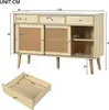 Merax Kommode Rattangeflecht Sideboard mit verstellbaren Produktbild-Vorschau 7