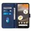 A blue flip-style phone case with card slots and a phone inside. Produktbild-Vorschau