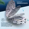 A toilet seat with a water drop pattern, shown in a partially closed position, with text describing its features. Anteprima dell’immagine prodotto