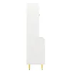 A side view of a white cabinet with gold legs. Produktbild-Vorschau