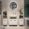 A modern bathroom vanity set with a sink, cabinets, and a mirror. Náhľad obrázku produktu