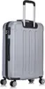 A silver suitcase with black accents and wheels, shown from a side-diagonal angle. Náhľad obrázku produktu