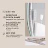 S'AFIELINA Specchio Bagno LED 48 × 72 cm, Asimmetrico, Anteprima dell’immagine prodotto 9