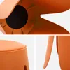 sweeek - 2er-Set stapelbare Hocker mit Kunstleder - Orange Produktbild-Vorschau 3