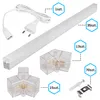 A collection of LED lighting components and accessories, including a light bar, connectors, power cord, and mounting hardware, arranged on a white background. Podgląd zdjęcia produktu