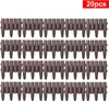 Multiple rows of brown plastic garden edging pieces arranged horizontally against a white background. Produktbild-Vorschau