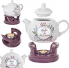 KADAX Théière 1L avec réchaud Set, Cafetière en porcelaine Voir les images du produit 1