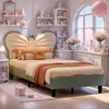 Letto per bambini 90x200 cm in velluto blu e rosa - Testata Anteprima dell’immagine prodotto 15