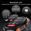 A smartwatch is shown with various call and message notifications displayed on its screen, along with a dial pad. Produktbild-Vorschau