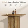 Tribesigns quadratischer Bartisch, 79 cm, Holz, Hausbar mit Produktbild-Vorschau 5