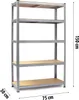 Regał metalowy magazynowy 150 x 75 x 30 cm Humberg 4840 Náhľad obrázku produktu 7