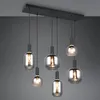 Suspension DIVA noir-fumé-chromé 6xE27x10W verre dim. : Voir les images du produit 1