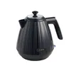 A black electric kettle with a ribbed design, shown against a white background. Produktbild-Vorschau