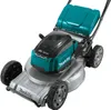 A studio shot of a cordless lawnmower against a white background. Produktbild-Vorschau