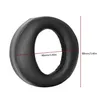 A black ear pad for headphones is shown against a white background with measurement lines and text. Produktbild-Vorschau