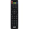 A black remote control for a digital receiver is shown against a white background. Produktbild-Vorschau