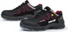 Two black HKS safety shoes with red accents are displayed against a white background. Produktbild-Vorschau