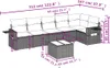 7-tlg. Garten-Sofagarnitur mit Kissen Hellgrau Poly Rattan Produktbild-Vorschau 3