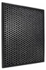 A close-up, angled view of a square air filter with a hexagonal grid pattern. Produktbild-Vorschau