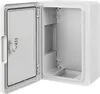 An open, empty, white plastic electrical enclosure with a gray interior. Anteprima dell’immagine prodotto