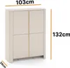 Komoda Aura 103 cm v kašmírové barvě se čtyřmi dvířky a Náhled obrázku produktu 3