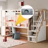 Lit superposé Merax 90 x 200 cm avec bureau et armoire, lit Voir les images du produit 5