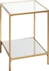 HAKU Beistelltisch gold - Metall, Sicherheitsglas 5 mm, Produktbild-Vorschau 1
