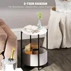 HOMCOM bijzettafel, salontafel met mand van stof, ronde Productafbeelding-voorbeeld 4