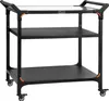 A black three-tiered rolling cart with orange accents. Anteprima dell’immagine prodotto