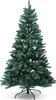 A full shot of a green artificial Christmas tree on a white background. Produktbild-Vorschau