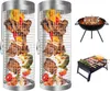 2 Stück rollender Grillkorb, Edelstahl-Rollgrillkorb, Produktbild-Vorschau 1