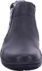 A close-up front view of a black leather boot. Voir les images du produit