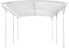 A white carport structure with a curved, translucent roof supported by multiple white poles. Produktbild-Vorschau